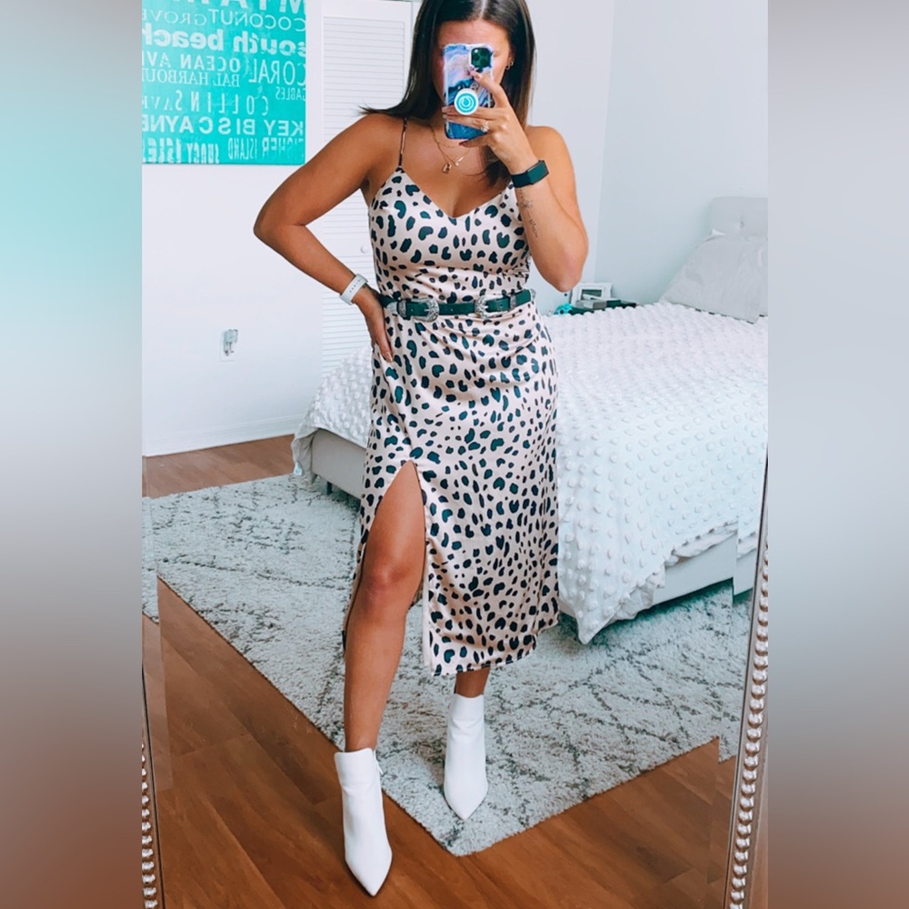 Leopard Print Slip Dress